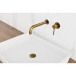 Grifo empotrable de lavabo SIRIO oro PVD cepillado - Imagen 2