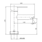 Grifo monomando para lavabo IONY Cromo - Imagen 3