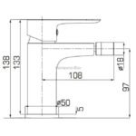 Grifo monomando bidé CASSIO en negro mate - Imagen 2