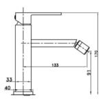 Grifo monomando para bidé cuadrado ORION - Imagen 2