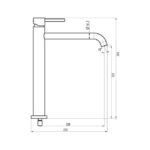 Grifo monomando para lavabo caño alto SIRIO - Imagen 2