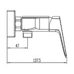 Grifo monomando para ducha MARRIOT Titanio - Imagen 2