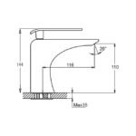 Grifo monomando lavabo moderno ZIO - Imagen 3