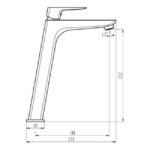 Grifo monomando lavabo caño alto cromado MARRIOT - Imagen 2