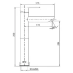 Grifo monomando para lavabo caño alto IONY Acero negro - Imagen 2