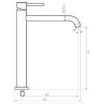 Grifo monomando lavabo caño alto MIO Negro - Imagen 3