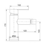 Grifo monomando para bidé IONY Acero - Imagen 2