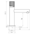 Grifo monomando para lavabo RADIO Negro - Imagen 3