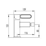 Grifo para bidé monomando DIOR - Imagen 2