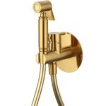 Grifo monomando bidé empotrado oro PVD cepillado ROUND