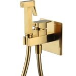 Grifo monomando bidé empotrado cuadrado oro PVD cepillado ORION