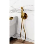 Grifo monomando bidé empotrado oro PVD cepillado ROUND - Imagen 2