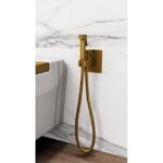 Grifo monomando bidé empotrado cuadrado oro PVD cepillado ORION - Imagen 2