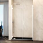 Mampara ducha 2 puertas abatibles GLASS blanco