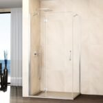 Mampara ducha Fijo + abatible con lateral fijo GLASS cierre imán a pared