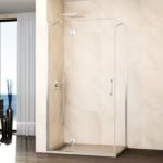 Mampara ducha Fijo + abatible con lateral fijo GLASS cierre imán a pared