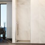 Mampara ducha 1 puerta abatible GLASS bisagra a perfil