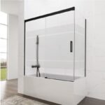 Mampara bañera frontal fijo + corredera + lateral fijo BASIC negra - Imagen 2