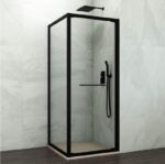 Mampara ducha plegable SPAZIO COMBI A NEGRA + lateral fijo