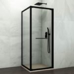 Mampara ducha plegable SPAZIO COMBI A NEGRA + lateral fijo