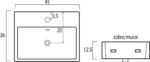 LAVABO CERÁMICO RECTANGULAR 9363 - Imagen 3