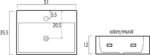 LAVABO RECTANGULAR 9364 PARA MUEBLE O MURAL - Imagen 3