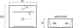 LAVABO CERÁMICO RECTANGULAR 9368 PARA MUEBLE O MURAL - Imagen 3