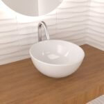 LAVABO CERÁMICO REDONDO 9373 DE DISEÑO PARA MUEBLE