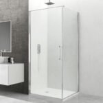 Mampara ducha angular OPEN puerta abatible + lateral fijo