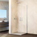 Mampara angular 2 puertas abatibles al vértice GLASS