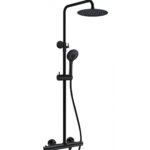 Conjunto de ducha termostático redondo ROUND ELITE NEGRO