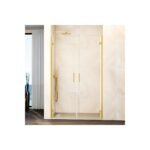 Mampara ducha 2 puertas abatibles GLASS oro
