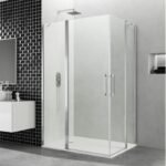 Mampara ducha angular 2 puertas abatibles + 2 fijos OPEN