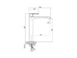 Grifo monomando lavabo caño alto FIORE titanio PVD cepillado - Imagen 2
