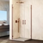 Mampara angular 2 puertas abatibles al vértice GLASS COBRE