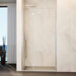 Mampara ducha Fijo + puerta abatible GLASS con cierre a perfil imán