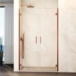 Mampara ducha 2 puertas abatibles GLASS cobre