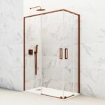 Mampara ducha angular 2 fijos + 2 correderas TWENTY COBRE