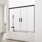 Mampara de bañera 2F + 2C BASIC SPAZIO NEGRA