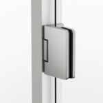 Mampara ducha 1 puerta abatible GLASS bisagra perfil con cierre perfil níquel - Imagen 2