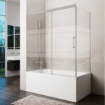 Mampara bañera frontal fijo + corredera + lateral fijo BASIC NÍQUEL - Imagen 2