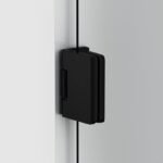 Mampara ducha 1 puerta abatible GLASS bisagra cierre perfil negro - Imagen 2