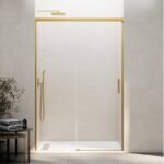 Mampara ducha fijo + corredera BASIC ORO
