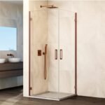 Mampara angular 2 puertas abatibles al vértice GLASS COBRE