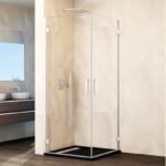 Mampara angular 2 puertas abatibles al vértice GLASS BLANCO