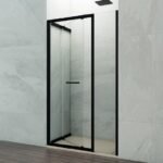Mampara ducha frontal plegable + fijo SPAZIO COMBI B NEGRA - Imagen 2