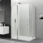 Mampara ducha angular 2 puertas abatibles + 2 fijos OPEN