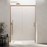 Mampara ducha fijo + corredera BASIC COBRE