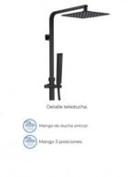 Conjunto de ducha termostático cuadrado QUADRA ELITE NEGRO - Imagen 3