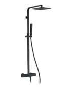 Conjunto de ducha termostático cuadrado QUADRA ELITE NEGRO